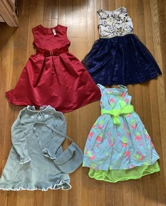 Girl’s Dresses Spring Summer Size 6 Princess Girly Red, Blue, Floral, Mint Green - Picture 1 of 6