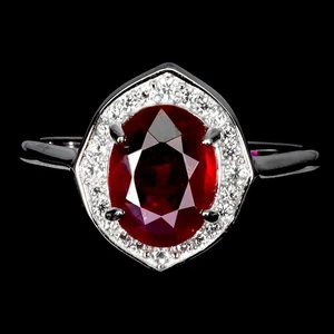 925 Sterling Silver Ring Oval Ruby 9x7mm Natural Gemstone Jewelry Size 7 - Picture 1 of 14