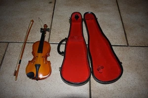 Modellbaugeige, Holz, Antik im Koffer - Bild 1 von 3