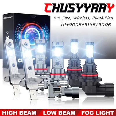 6x 9005 H1 9006 Faros LED Alto/Bajo y Bombillas Antiniebla Blanco Para Saab 9-2X 2005-2006 Foto 1 de 4