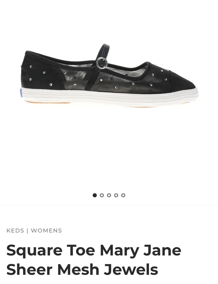 Keds Women's Square Toe Mary Jane Sheer Mesh Jewels Black - Image 1 of 2
