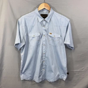 Camicia Howler Brothers uomo grande blu chiaro H Bar B Snapshirt Western Pearl Snap - Foto 1 di 9