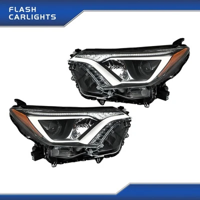 Headlights Left+Right For Toyota Rav4 2016 2017 2018 Tube Bar Halogen Projector - Image 1 of 4
