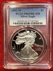 2002-W $1 American Silver Eagle PCGS PR69DCAM - Picture 1 of 2