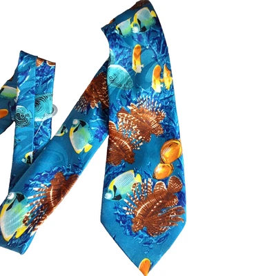 Corbata para hombre Steven Harris novedad peces tropicales 100 % poliéster 58" Foto 1 de 4