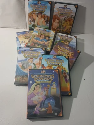 Greatest Heroes And Legends Of The Bible Lot of 11 DVDs Christian Stories Heston - Image 1 of 4