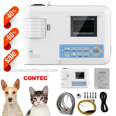 Máquina de ECG veterinaria veterinaria veterinaria de 1 canal electrocardiógrafo monitor de ECG Stock en EE. UU. Foto 1 de 4