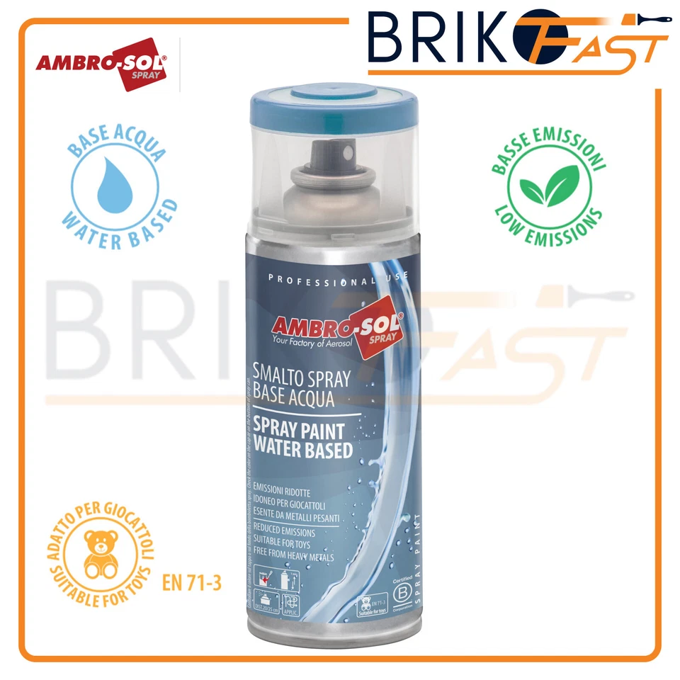 VERNICE SMALTO SPRAY POLIURETANICA BASE ACQUA PITTURA BOMBOLETTA 400ml + COLORI - Immagine 1 di 2