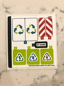 LEGO STICKER SHEET for 60386 Recycling Truck, New & Genuine - Picture 1 of 1