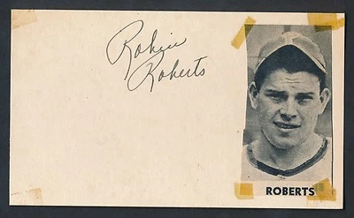 1950 ROBIN ROBERTS Phillies Vintage Signed Baseball Index Card JSA Auth. - Image 1 of 3