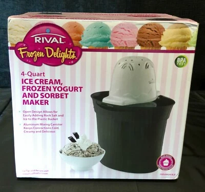 Máquina de helados, yogur congelado y sorbetes Rival Frozen Delights de 4 cuartos de galón Foto 1 de 4