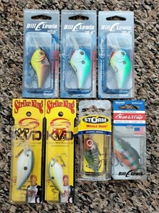Bill Lewis MR-6 & Rat-L-Trap Strike King KVD Storm Wiggle Wart Fishing Lures Lot - Picture 1 of 4