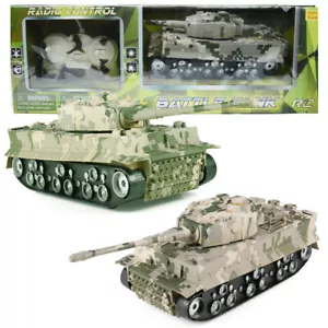 Remote Control Military Army Battle Tank Model Toy With Light Sound For Kid Gift - Picture 1 of 23