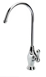 Grifo filtro de agua cromado cuello de cisne con válvula de cerámica de 1/4 giro - Imagen 1 de 5