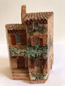 MINIATURE J CARLTON DOMINIQUE GAULT PROVENCE VILLAGE HOUSE TERRACE BUILDING ART - Picture 1 of 4