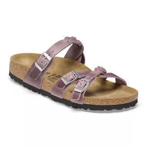 BIRKENSTOCK Franca Braid Oiled Leather Sandals Lavender New - Picture 1 of 6