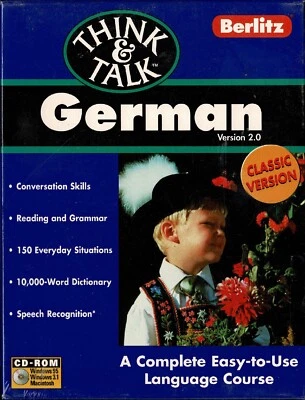 Berlitz Think & Talk German Pc Mac New XP Conversation Reading Grammar Everyday - Image 1 of 2