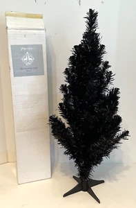 2FT Black Artificial Mini Tabletop Tree Christmas Halloween Home Decor PVC - Picture 1 of 5