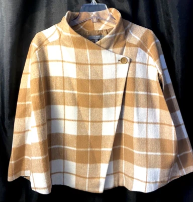 Lisa Rinna Brown & White Double Breasted Cape - EUC - Image 1 of 4