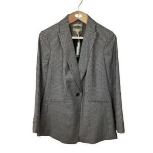 NWT Talbots Herringbone Wool Blazer Womens 18WP Italy Made Black White - Picture 1 of 11