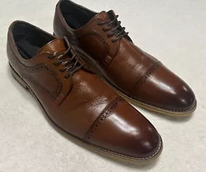 Stacy Adams Dickinson Cap Toe Oxford 25066 Cognac Dress Shoes Men’s Size 10.5 M - Picture 1 of 12