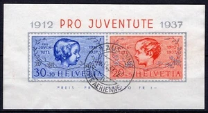 #068 - Svizzera - Foglietto Pro juventute, 1937 - Usato - Picture 1 of 1