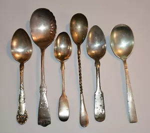 Silver Lot of 6 Spoons WF Reed Barton CB 1877 Niagara Falls Easterling Sterling - Picture 1 of 16