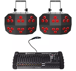 (2) Chauvet DJ Wash FX 2 RGB+UV Eye Candy Effect Wash Lights+DMX Controller - Picture 1 of 11