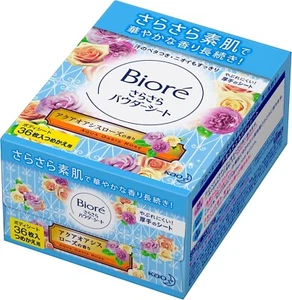 Biore SaraSara Powder Sheet Aqua Oasis Rose Scent Refill 36 Sheets Japan - Picture 1 of 3