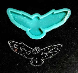 Glänzendes Sternbild EULE geätzte SILIKON Form - Harz Ton - Galaxie Sterne Charms - Bild 1 von 3