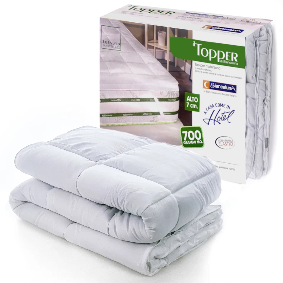 Topper materasso Biancaluna 7 cm singolo una piazza e mezza matrimoniale 700 gr - Image 1 of 4
