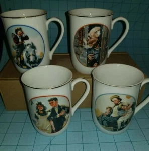 IMM Japón Porcelana Fina Marca: Norman Rockwell Juego de 4 Tazas de Café, Usadas - Imagen 1 de 12