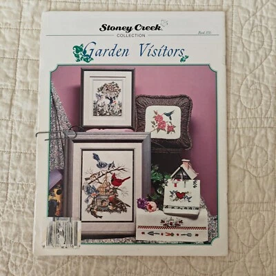 1996 Vtg "Garden Visitors" Cross Stitch Pattern Book Birds Animals Stoney Creek - Image 1 of 4