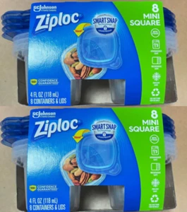Ziploc Lebensmittel Aufbewahrung Mahlzeit Vorbereitung Behälter Wiederverwendbar für Küche 4 Unzen (2er Pack mit 16) - Bild 1 von 4