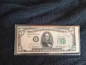 1950-A $5.00 ERROR FEDERAL RESERVE NOTE XF+ - Picture 1 of 2