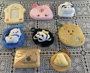 Eight Plush Backpack Clips Coin Purse Frame Dog Duck Panda Cookie Pizza Bear - Picture 1 of 4
