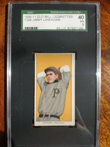 T206 Rare Back Old Mill Jimmy Lavender SGC graded Very Good Providence Grays 