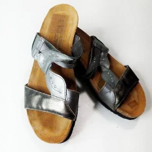 NAOT Kimberly Slide On metallic Leather Sandals Size 8 - Picture 1 of 7