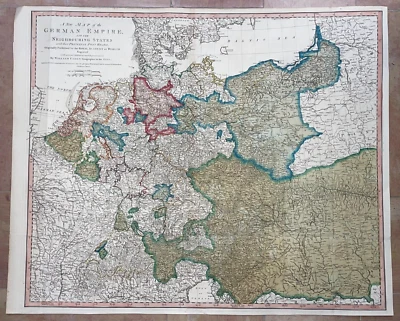 CENTRAL EUROPE 1788 WILLIAM FADEN VERY LARGE ANTIQUE POSTAL ROAD MAP - Image 1 of 4