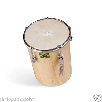 8" Afro Brazilian Leather ku'ik? Cuica Natural Wood Friction Drum Samba Music - Image 1 of 3