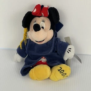 Disneyland 2000 Graduate Grad Night Minnie Borsa Fagioli Imbottita Animale Peluche Giocattolo - Foto 1 di 4