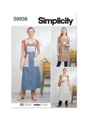 Simplicity Misses Pullover Aprons Sewing Pattern S9938A (XS-S-M-L-XL) - Image 1 of 2