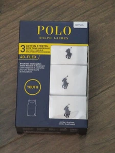 POLO RALPH LAUREN 3-PACK BOYS 4D- FLEX COTTON STRETCH TANK UNDERSHIRTS SIZE XL - Picture 1 of 1