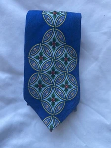 Corbata RUSH LIMBAUGH Sin Límites Seda + Cadena Geométrica Azul Dorado Verde Rojo - Imagen 1 de 4