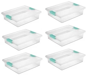 Sterilite 19638606 Large Clip Box, Clear Storage Container Latches, 6-Pack - Picture 1 of 4