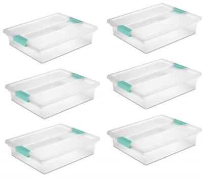 Sterilite 19638606 Large Clip Box, Clear Storage Container Latches, 6-Pack - Image 1 of 4
