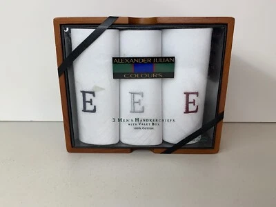 Pañuelos Alexander Julian Colores Hombre "E" con Valet Box 100% Algodón Foto 1 de 3