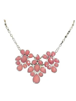 "Angel Mist" Necklace By Premier Design Jewelry Pink Floral Runway Statement  - Image 1 of 4