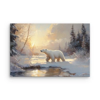 Serene Winter Polar Bear Poster – Peaceful Arctic Wildlife Wall Art Print - Image 1 of 4
