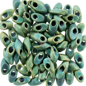 Miyuki Long Magatama Beads, Matte Metallic Patina IRIS # 2008 ~ 8.5 Grams - Picture 1 of 1